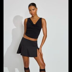 Garage Women's Size Large Satin Skort With Slit Jet Black NWT